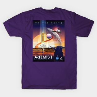 NASA Artemis I Retro Poster Shirt (2-Sided for Dark Shirts) T-Shirt